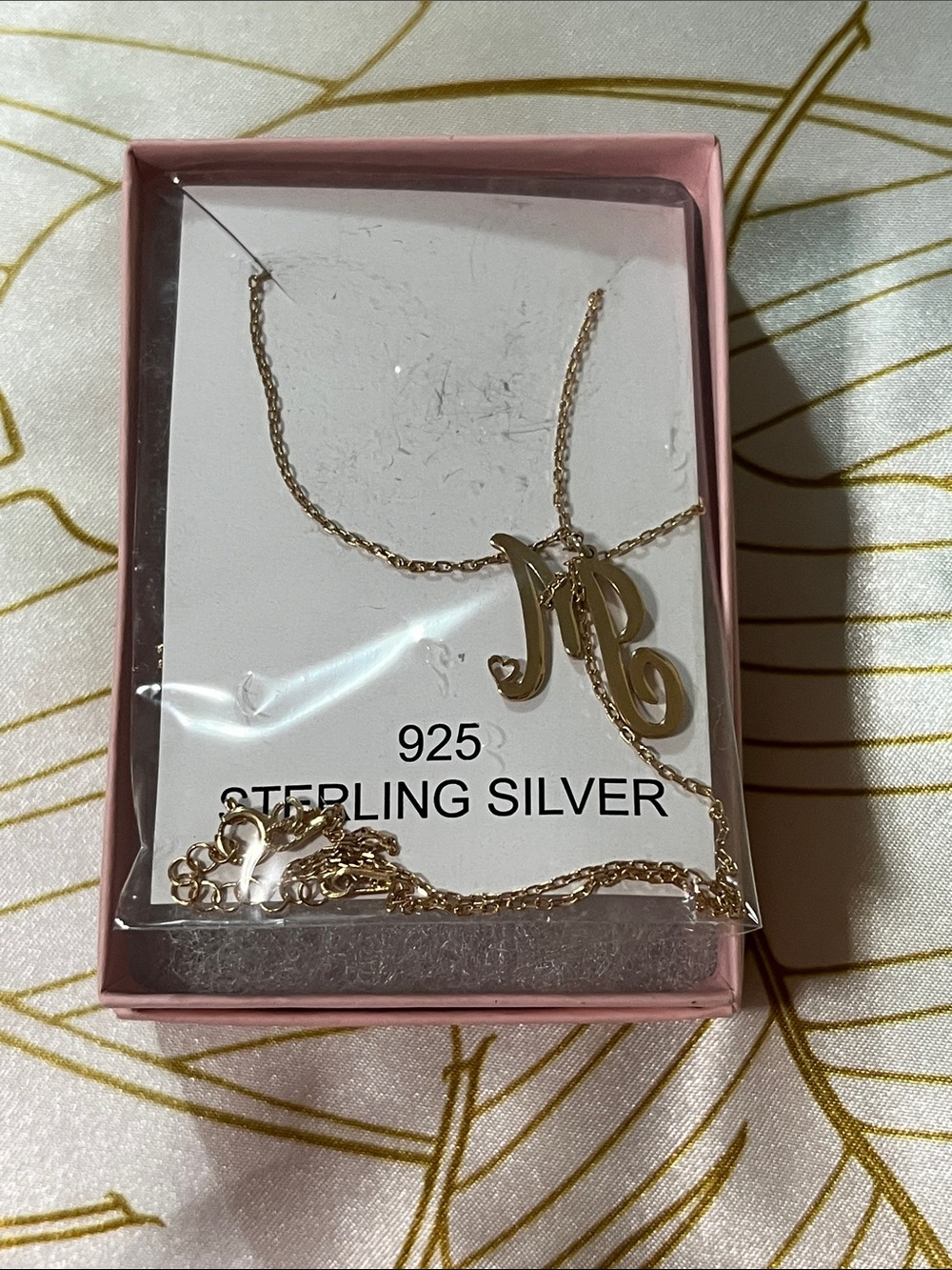Gold-Tone JR Initial Necklace – 925 Sterling Silver, Gold Plated